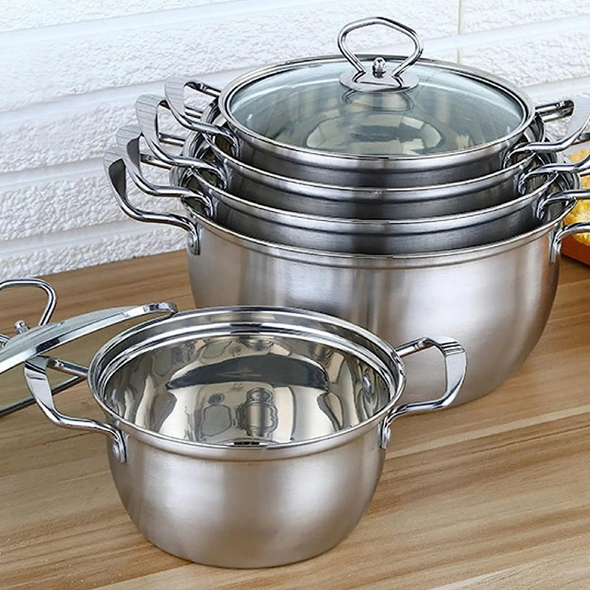Induction-Safe Stainless Steel Pot Set